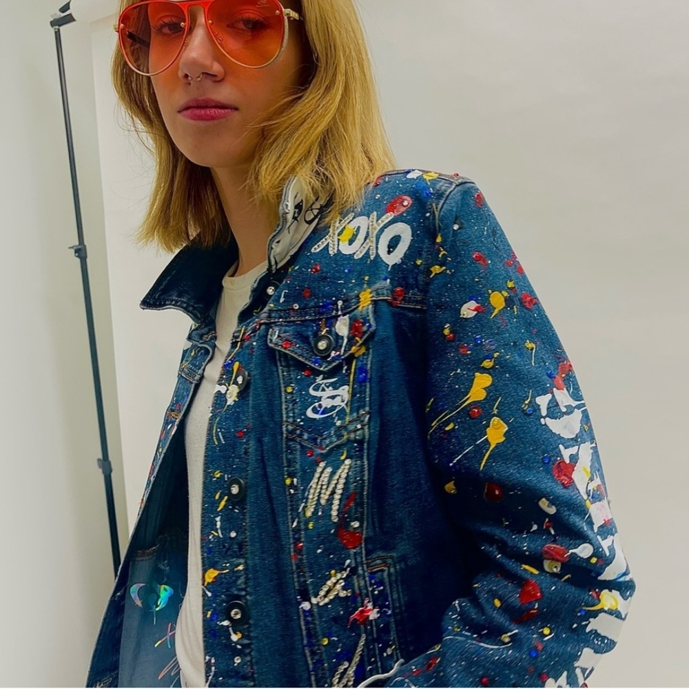 SAGII Colorful Splatter Denim Jacket - Picture 3 of 5